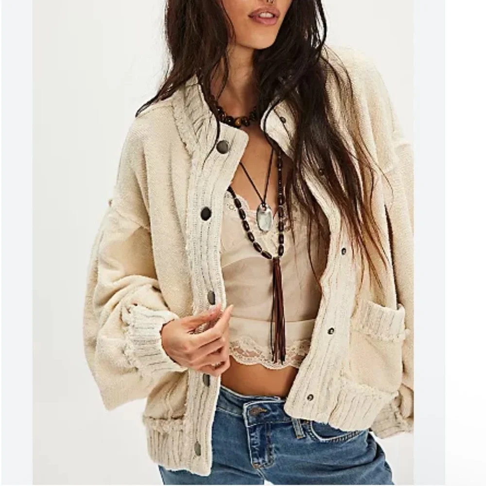 NEW We The Free Cream Cozy Cardigan - Cute in This Cardi in Tea - Picture 1 of 10